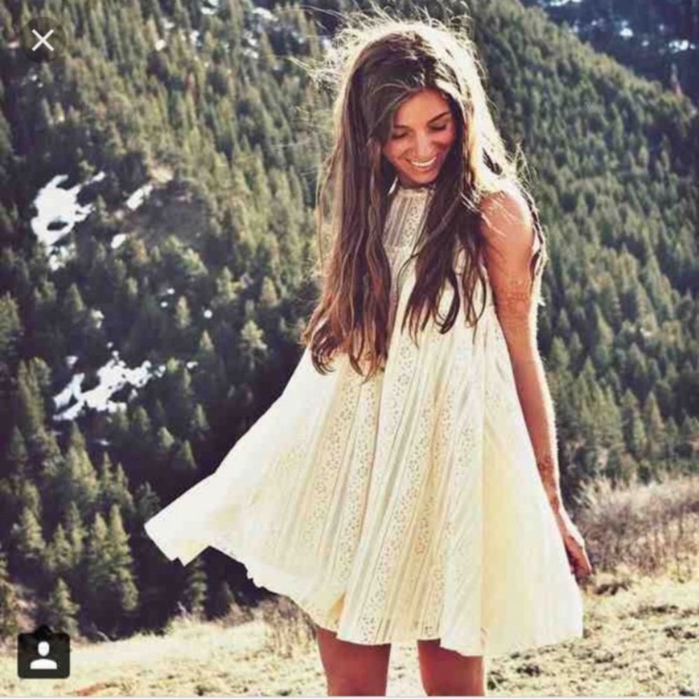 Free People Lace Tu Es La mini Dress